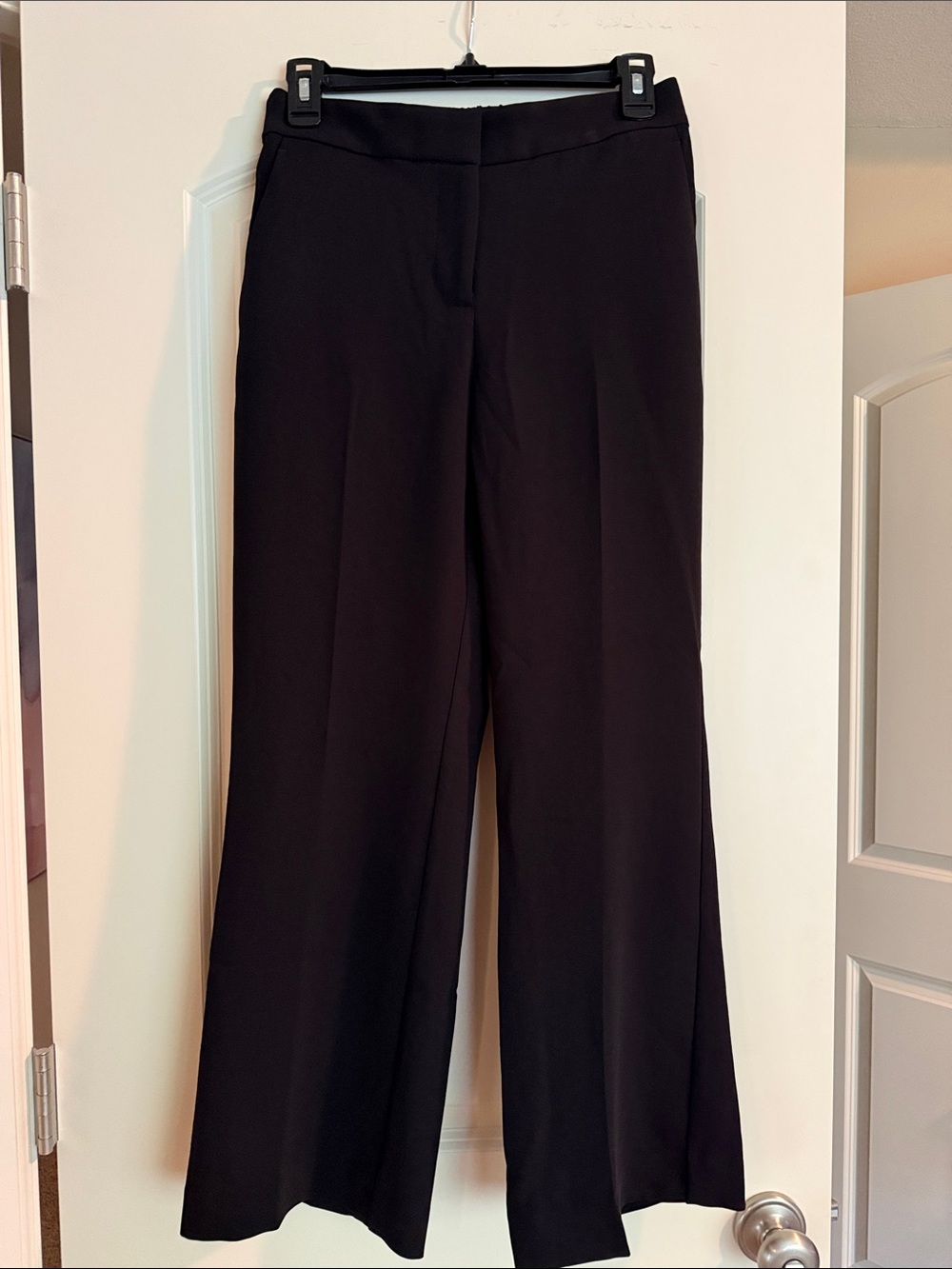 Ann Taylor Black Wide-Leg Ankle Dress Pants